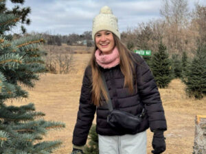Girl visiting Hansen Tree Farm in Minnesota