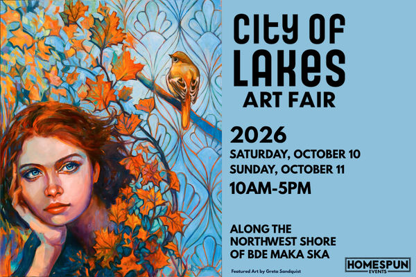 City of Lakes Art Fair 2026. Saturday, October 10. Sunday October 11. 10am-5pm. Along the Northwest Shore of Bde Maka Ska